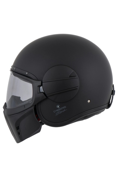 Caberg Jet Ghost Harley Retro Fiber Mat Siyah Çene Açılır Kask