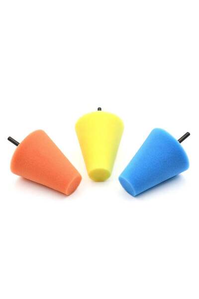 GEKO Σετ Κωνικοί Σπόγγοι Γυαλίσματος Με Στέλεχος 6mm 3Τμχ