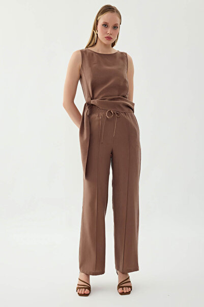 Vitrin Front Stitched Elastic Waist Trousers