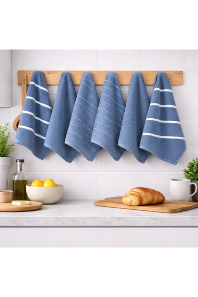 PİAURA Cotton Piece Kitchen & Bathroom Towel Set of 6 – 30X50 cm Drying Towel...