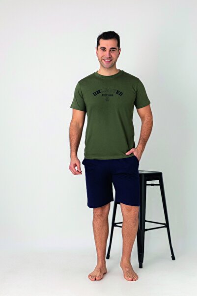 Estiva Men's Unlimited Printed Short Sleeve Shorts Combed Cotton Pajama Set