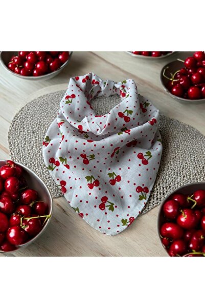 ALS Tasarım Dünyası Cireșe pe negru cu model Bandană 100% bumbac
