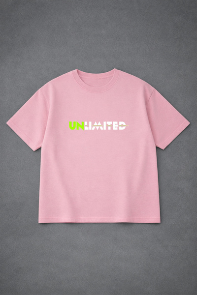 VODEXA Μπλουζάκι Unisex Oversize UNLIMITED με στάμπα, 100% βαμβακερό, άνετη ε...