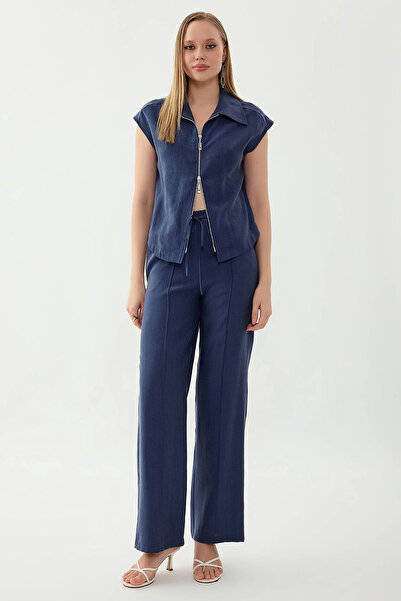 Vitrin Front Stitched Elastic Waist Trousers