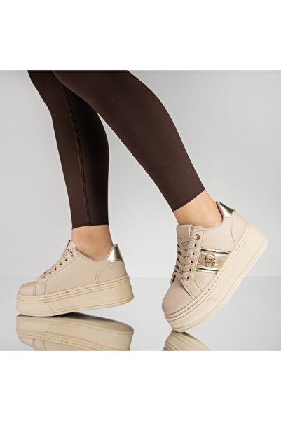 Modlet.ro Women's beige thick-sole sports shoes MOD14213