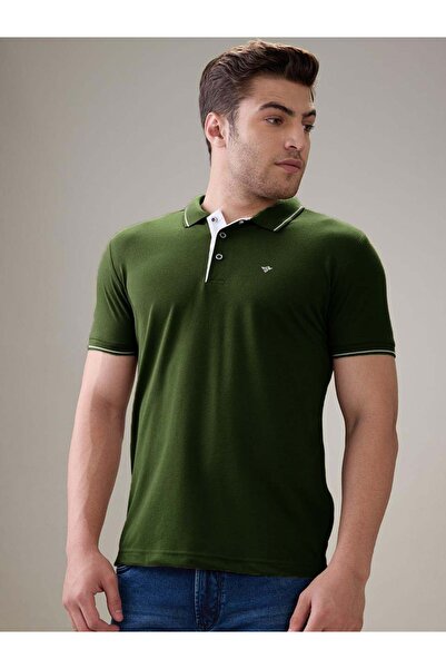 Generic Solid Brand Logo Regular Fit Cypress Polo T-shirt