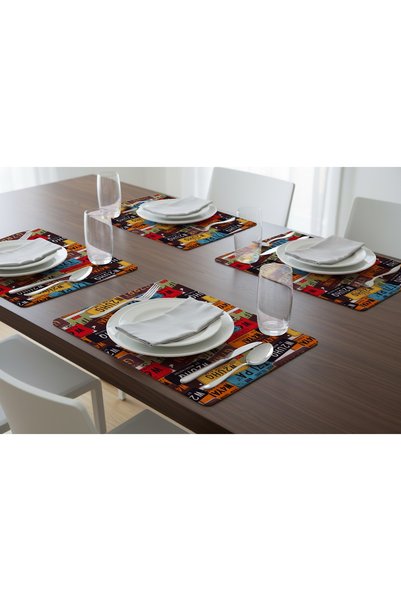 PALS TEKSTİL Leather American Placemat / Set of 4 / Supla / Placemats / 40X33 Rectangular