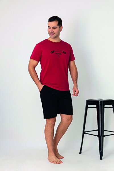 Estiva Men's Unlimited Printed Short Sleeve Shorts Combed Cotton Pajama Set