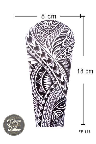 Trakya Tattoo Geçici Dövme 1-2 Hafta Kalıcı Yarım Kol Maori