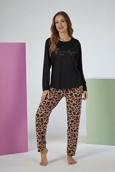 Estiva Women's Kaplan Alt Patterned Soft Long Sleeve Pajama Set