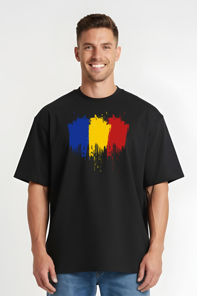 Printees Tricou Oversize - Drapel Tricolor
