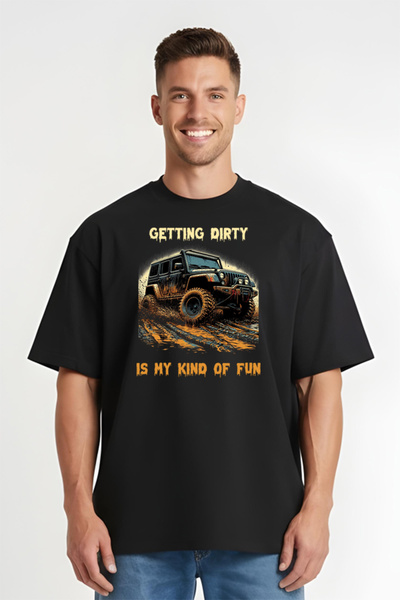 Printees Tricou Oversize - Dirt Jeep