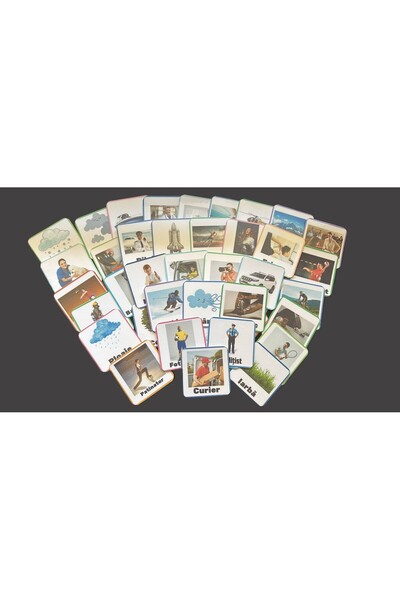 OEM Set cartonașe educative fenomene ale naturii, profesii și vehicule, 49 buc.