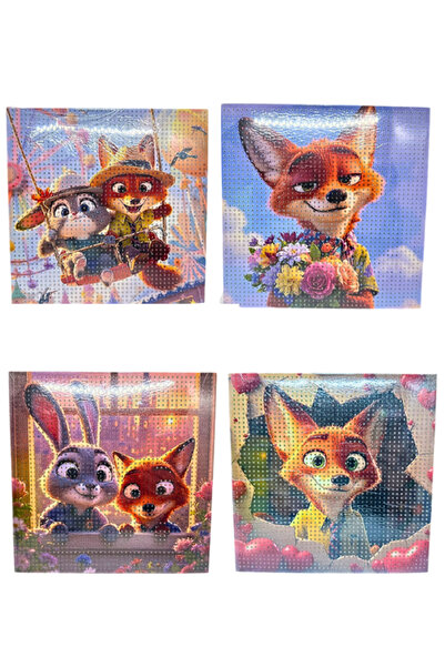OEM Tablou cu Diamante Zootopia 20x20 cm, Diamond Painting DIY pentru Copii, ...