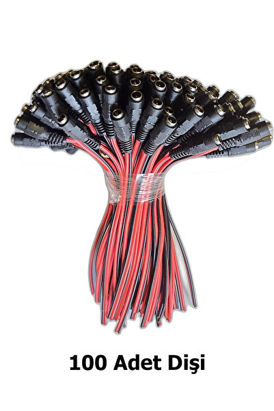 chester DC Dişi Power Jack Güç Bağlantı Kablosu 100 Adet - Kamera ve LED Adap...