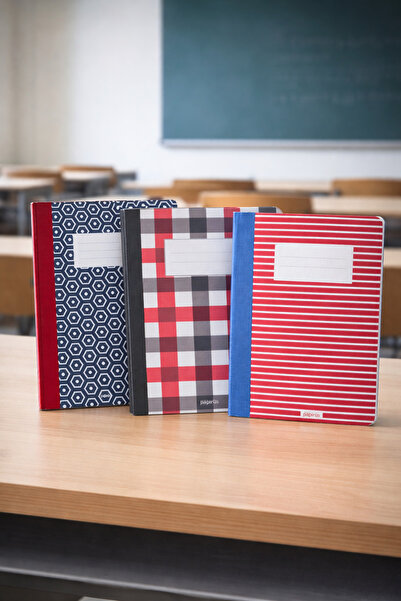 zubi 17X24 Hard Cover Plaid Pattern Striped Notebook 80 Sheets - 1 Piece