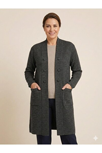 F&D Tekstil Women's Knitwear Long Tunic Cardigan