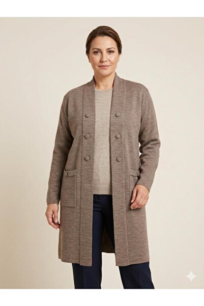 F&D Tekstil Women's Knitwear Long Tunic Cardigan