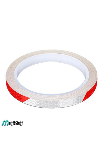 MaffStuff Bandă autoadezivă reflectorizantă roșu-alb, 1 cm x 8 m