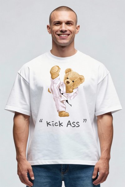 Printees Tricou Oversize - Teddy Bear Kick