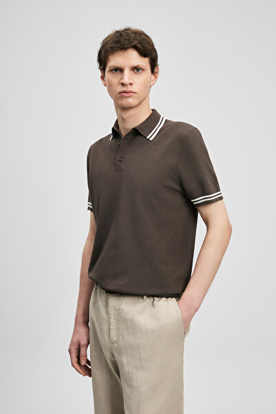 Lufian Dora Men's Modal Blended Sweater Brown