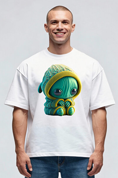 Printees Tricou Oversize - Cute Alien