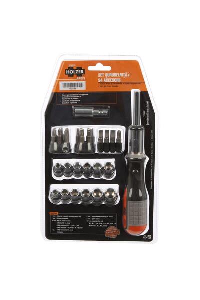Holzer Set șurubelnițe profesionale cu 34 de accesorii