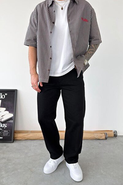 HAFKAGİYİM Black Basic Baggy Fit Trousers