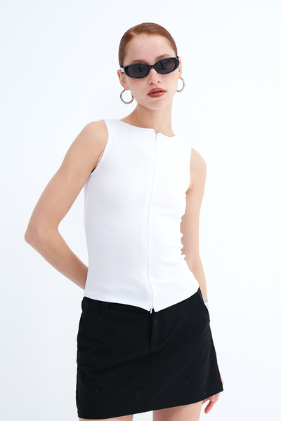 Addax Double Zipper Blouse A4535