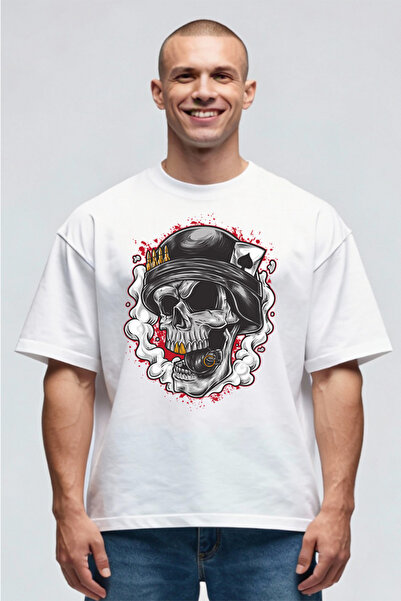Printees Tricou Oversize - Skull Soldier