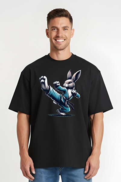 Printees Tricou Oversize - Karate Bunny