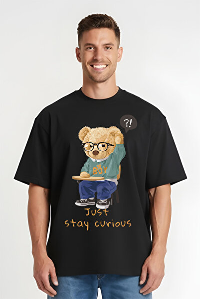 Printees Tricou Oversize - Stay Courios Taddy Bear