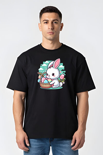 Printees Tricou Oversize - Iepuraș de Paște