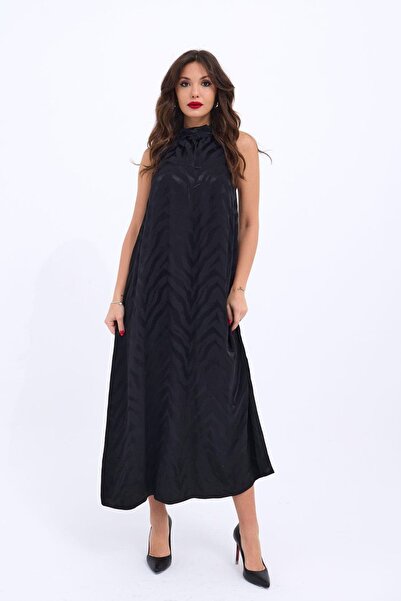 Hiccup Janes Patterned Halter Neck Midi Dress