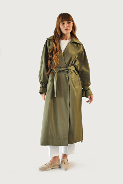 Rukayyel Oversize Trençkot - Haki