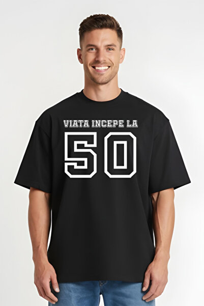 Printees Tricou Oversize - Viața începe la 50 de ani