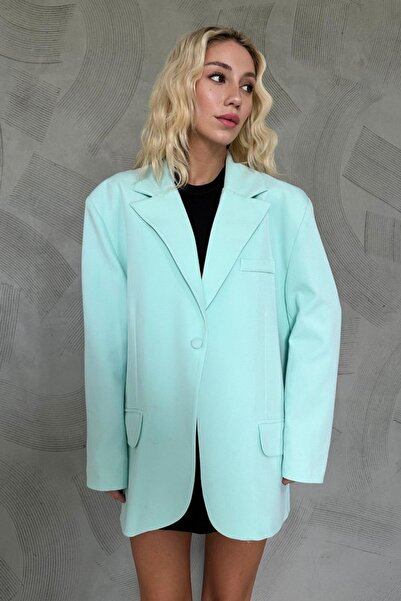 Hiccup Janes Oversized Buttoned Pocket Detail Blazer
