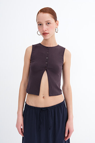 Addax Buttoned Sleeveless Blouse A0414