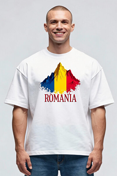 Printees Tricou Oversize - România - Drapel Peste Munți