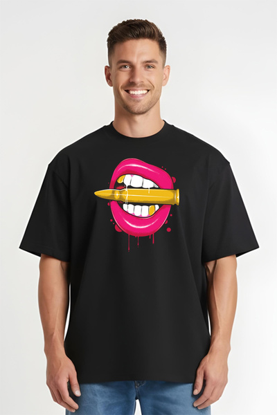 Printees Tricou Oversize - Bullet Lips