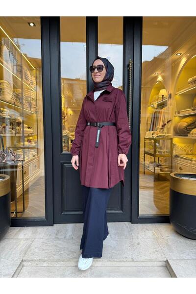 MissWhence 39305 Belt Pack Women's Shirt Claret Red