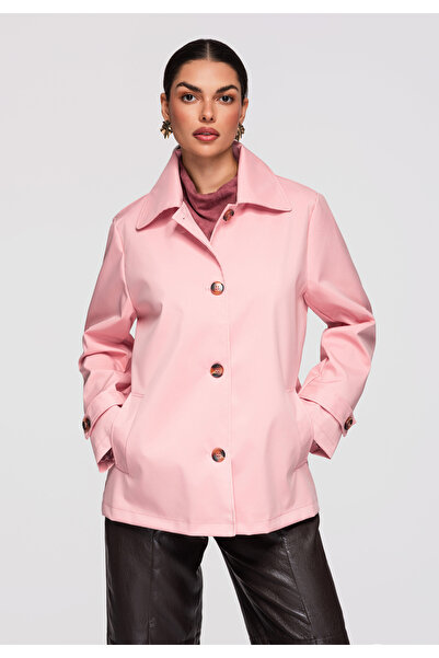 OMBRE Women's Elegant Coat OW-COLC-0114 Rose
