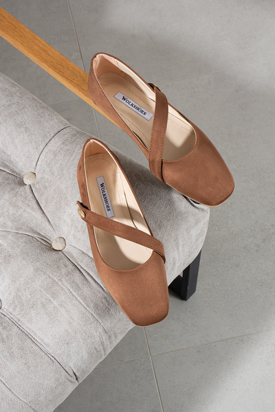 wolk shoes vibe yandan tokalı cırtlı kadın babet