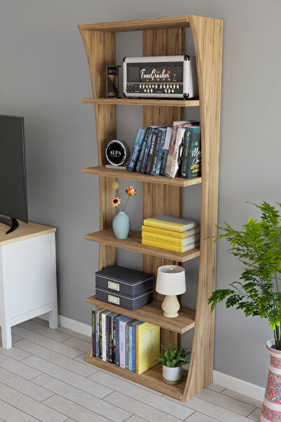 alpaevmobilya İskandinav Tasarım Çok Raflı Kitaplık 150x50x22 cm – Modern Dek...