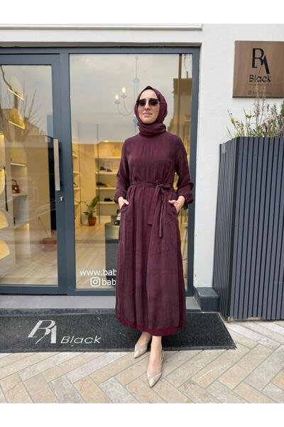 MissWhence 39800 Stitch Detail Women's Dress Burgundy