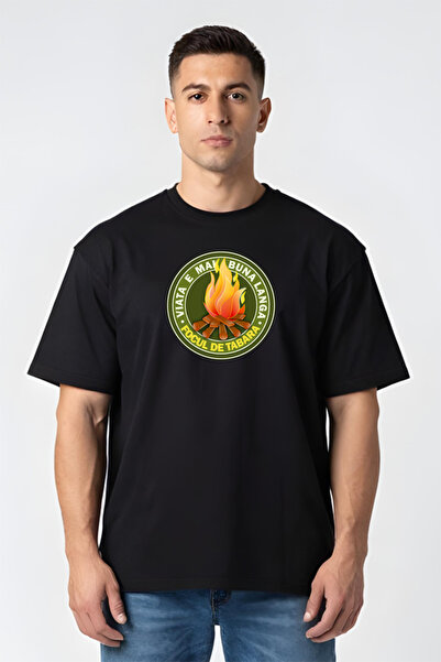 Printees Tricou Oversize - Foc de tabără