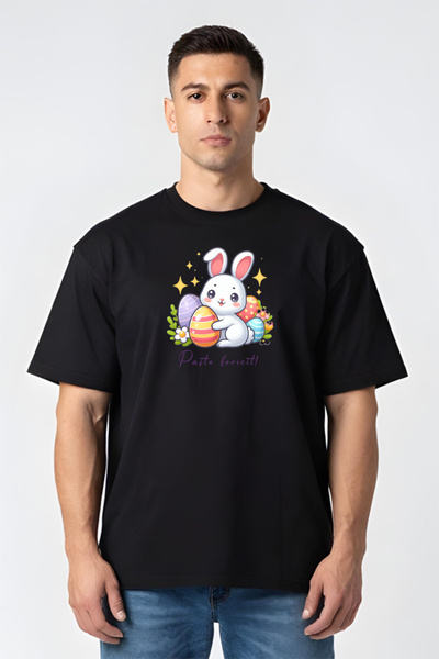 Printees Tricou Oversize - Iepuraș de Paște