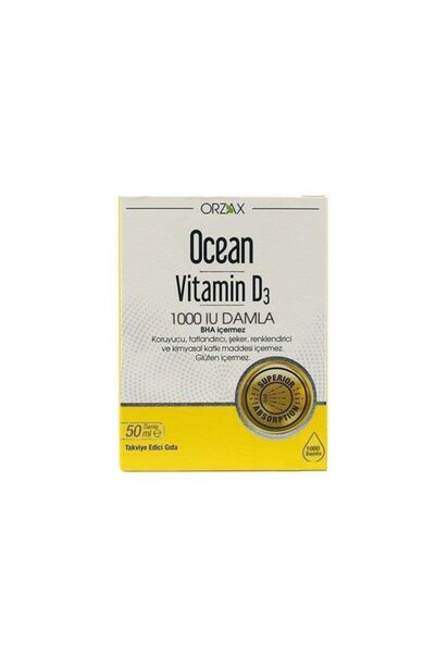 Orzax Ocean Vitamin D3 1000 Iu Drops 50 ml