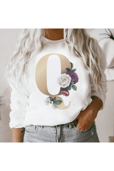 Kartier Women's White Blouse Letter "Q"