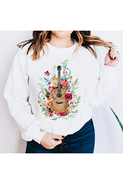 Kartier Бяла дамска блуза "Звукът на цветята"